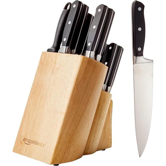 Amazon Basics 18-Piece High-Carbon Steel Knife Set