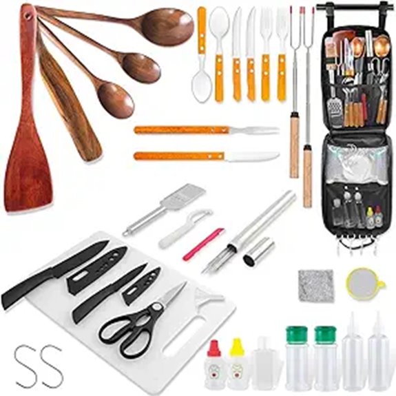 Camping Cookware Set with Utensils and Organizer