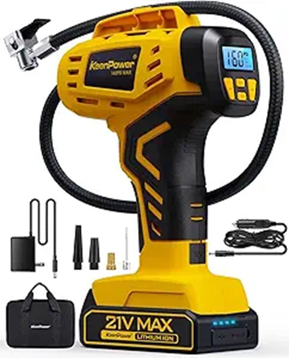 KeenPower Portable Tire Inflator with Dual Power Modes