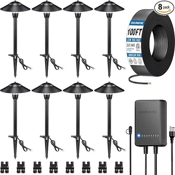 SUNVIE 8-Pack LED Landscape Pathway Lighting Kit