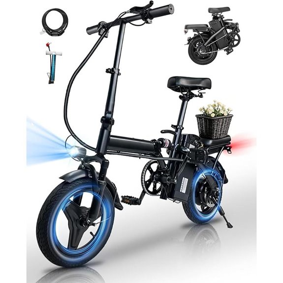 APYEAR Folding Electric Bike with Removable Battery