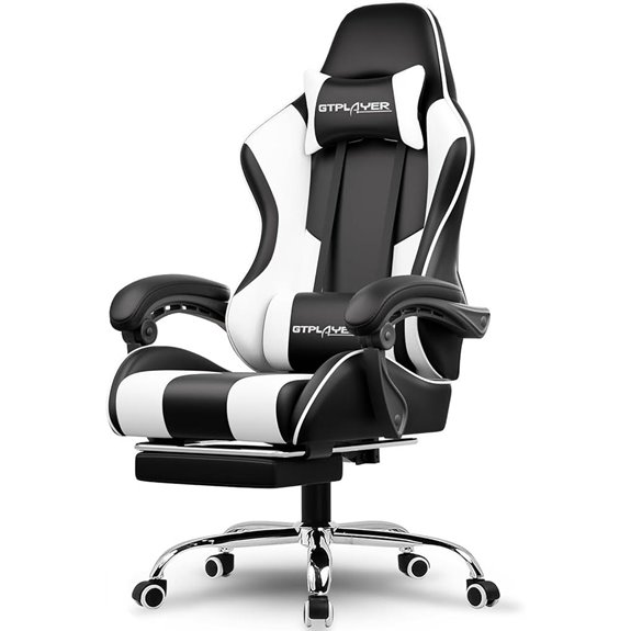 GTPLAYER Gaming Chair with Footrest and Lumbar Support
