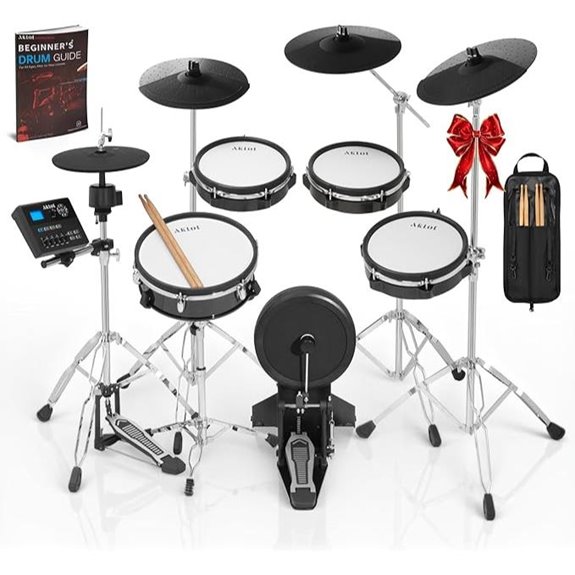AKLOT Fully-Expandable Electric Drum Set with Accessories