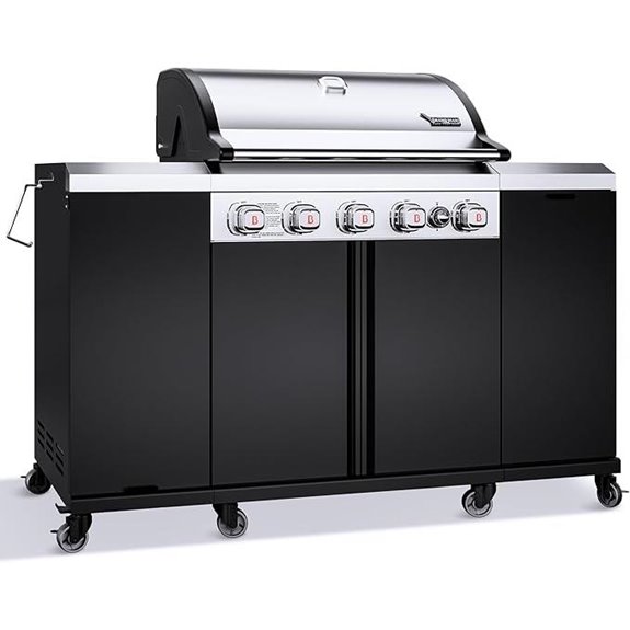 Brand-Man 5-Burner Propane Gas Grill Island