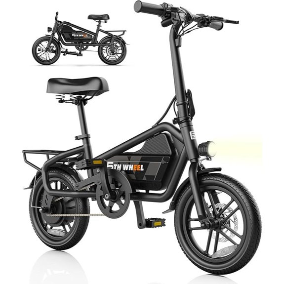 EB20 5th Wheel Electric Bike 25 Mi Range Foldable