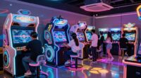 futuristic arcade machine selections