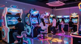 futuristic arcade machine selections