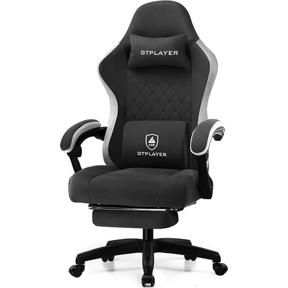 GTPLAYER Gaming Chair with Footrest and Lumbar Support
