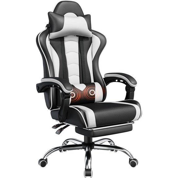 Yaheetech Gaming Chair with Lumbar Support and Footrest