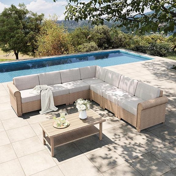 HERA'S HOUSE 8-Piece Patio Sectional Sofa Set