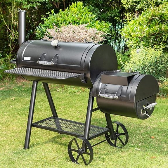 MFSTUDIO Charcoal Offset Outdoor Smoker Grill