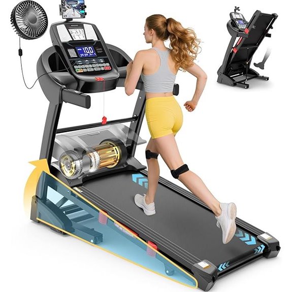 400 lbs Capacity Folding Treadmill with Incline and APP Control