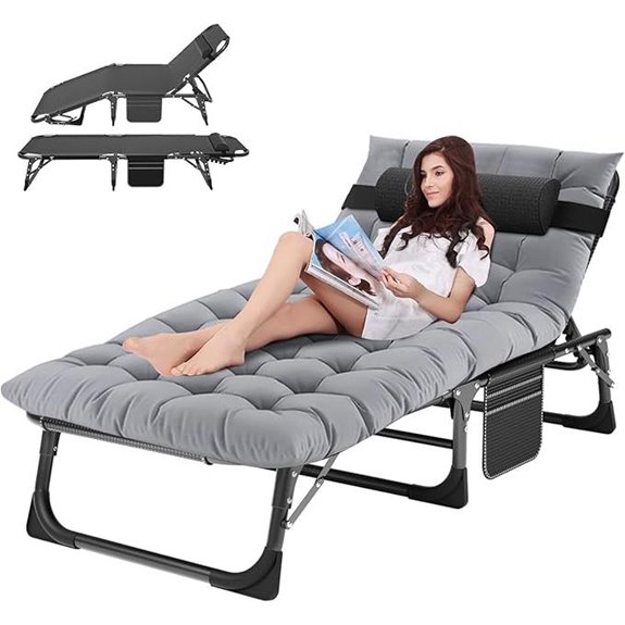 ABORON Padded Outdoor Lounge Chair 5-Position Heavy Duty