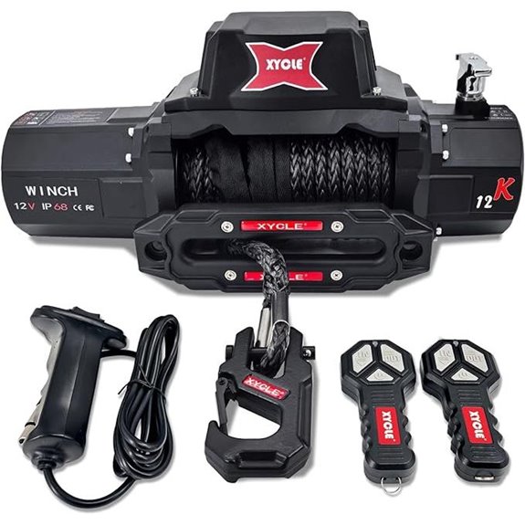 12,000lbs Waterproof Electric Winch with Remote and Rope