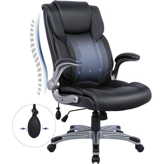 COLAMY High Back Office Chair with Padded Arms