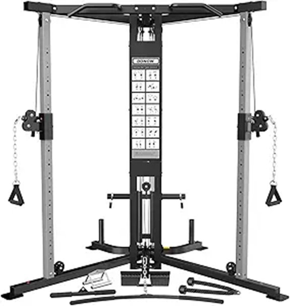DONOW Cable Crossover Home Gym System with Pulley and Bar