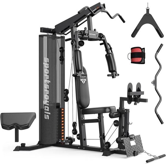 Sportsroyals Home Gym with 150LBS Weight Stack