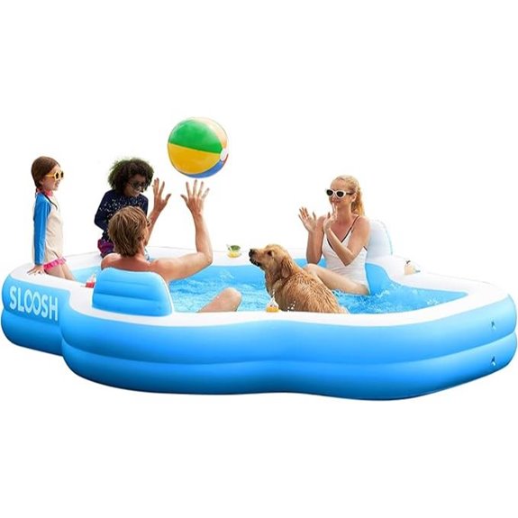 SLOOSH Inflatable Family Pool with Backrest and Cups
