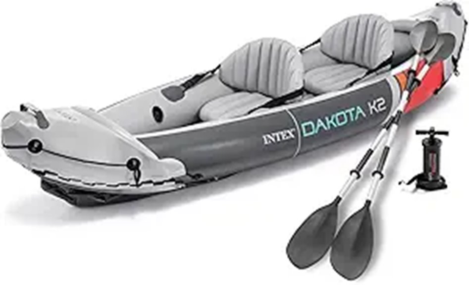 INTEX 2-Person Inflatable Kayak Set Dakota K2 with 86in Oars and Pump