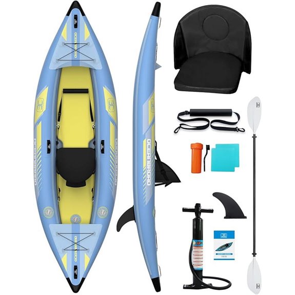 Oceanbroad Inflatable Sit-in Kayak with Paddle and Accessories