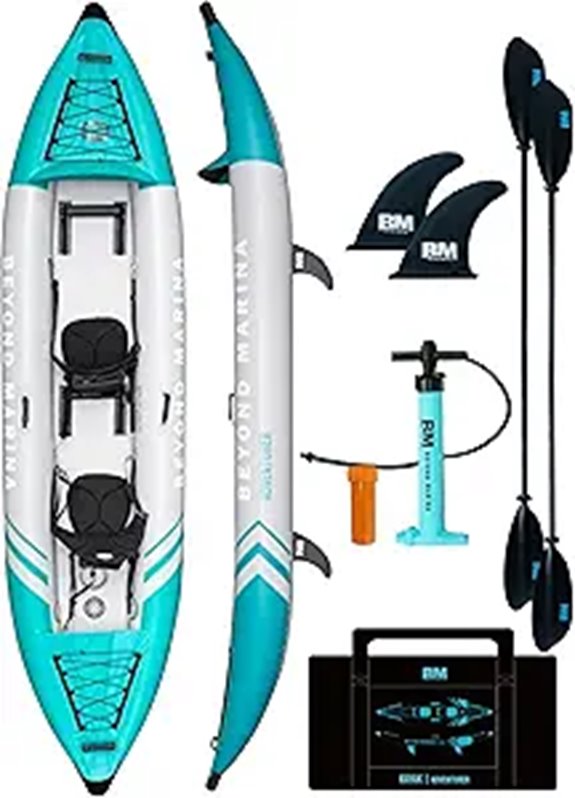 Inflatable Tandem Kayak with Paddles and Accessories