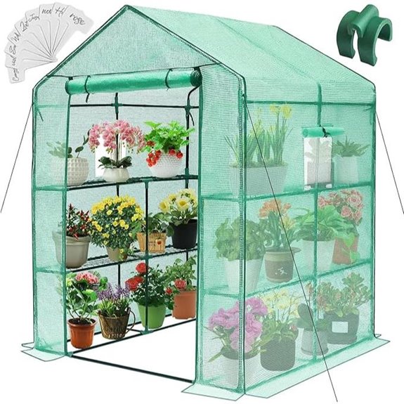 Greengro Greenhouse 57x57x76 inch 3-Tier Outdoor Greenhouse