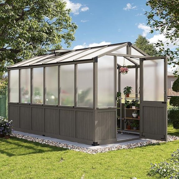Aoxun 6x12 FT Wooden Greenhouse with Vent