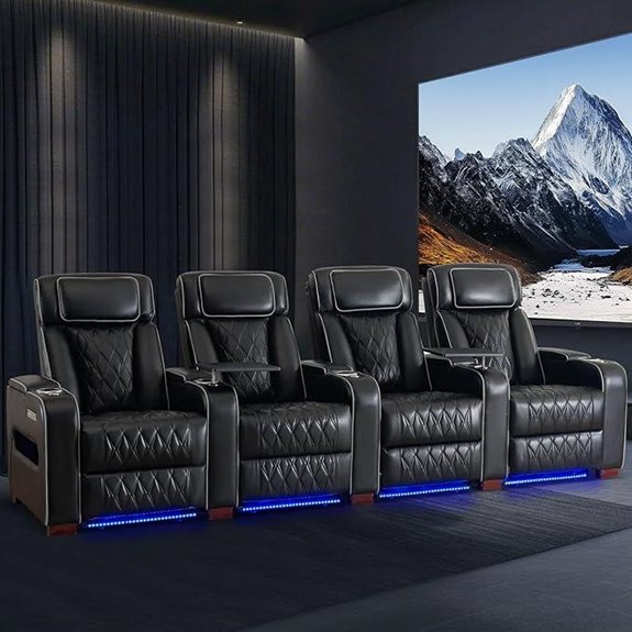 Luxury 4-Seat Home Theater Recliner with Charging