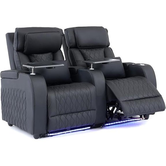 Home Theater Recliner Sofa with Power & Ambient Lighting