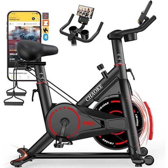 CHAOKE Magnetic Exercise Bike with App and Accessories