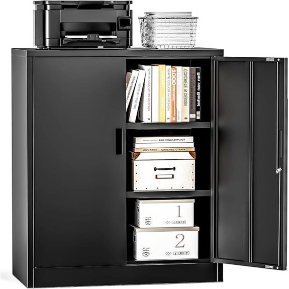 Metal Garage Storage Cabinet with 2 Shelves
