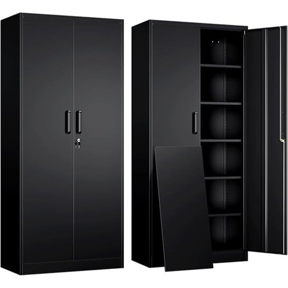 Yizosh Metal Garage Storage Cabinet with Shelves