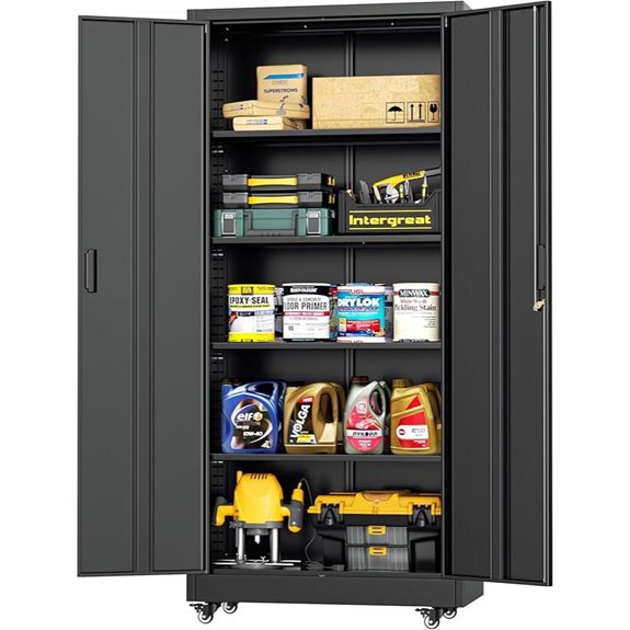 INTERGREAT Metal Rolling Storage Cabinet with Doors