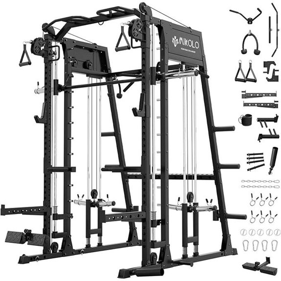 Mikolo Smith Machine with Crossover and Lat Pulldown