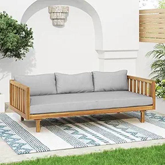 Merax Outdoor 3-Seater Daybed with Cushions