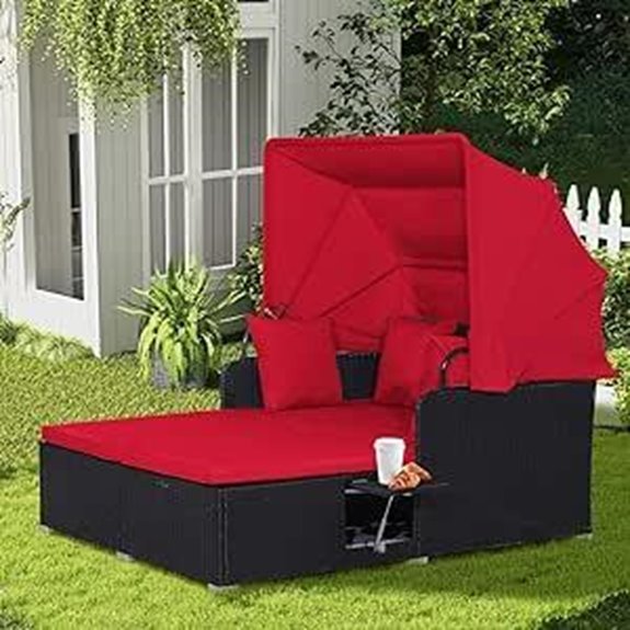 Costway Outdoor Daybed with Retractable Canopy