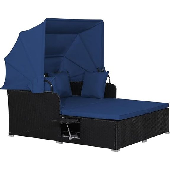 RELAX4LIFE Outdoor Patio Daybed with Canopy