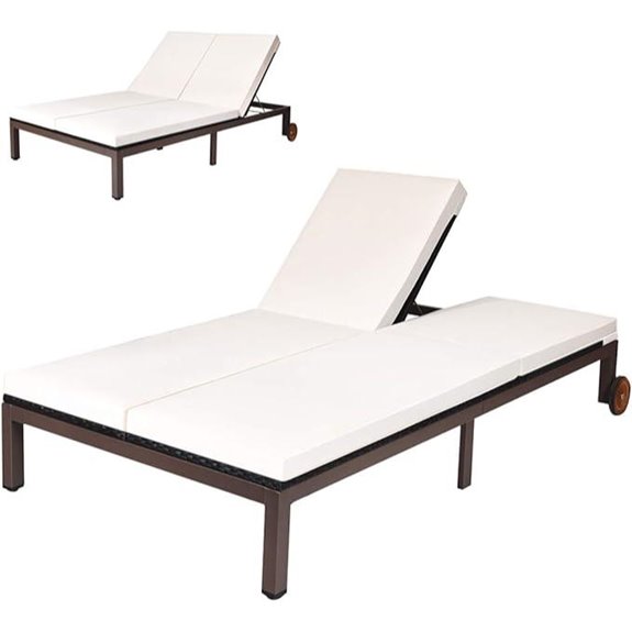 Tangkula 2-Person Outdoor Rattan Lounge Chair