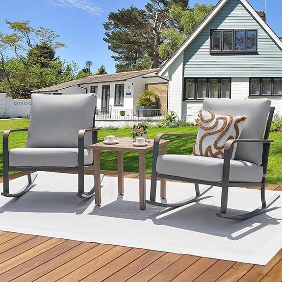 Natural Expressions 3-Piece Outdoor Rocking Chair Set