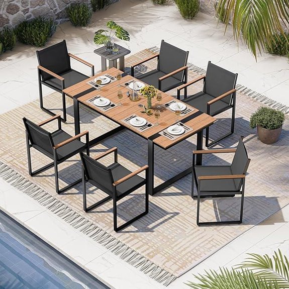 Outdoor Patio Dining Set with Umbrella Hole