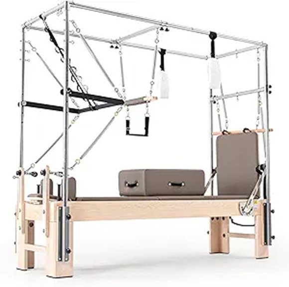 Pilates Reformer with Trapeze and Adjustable Resistance