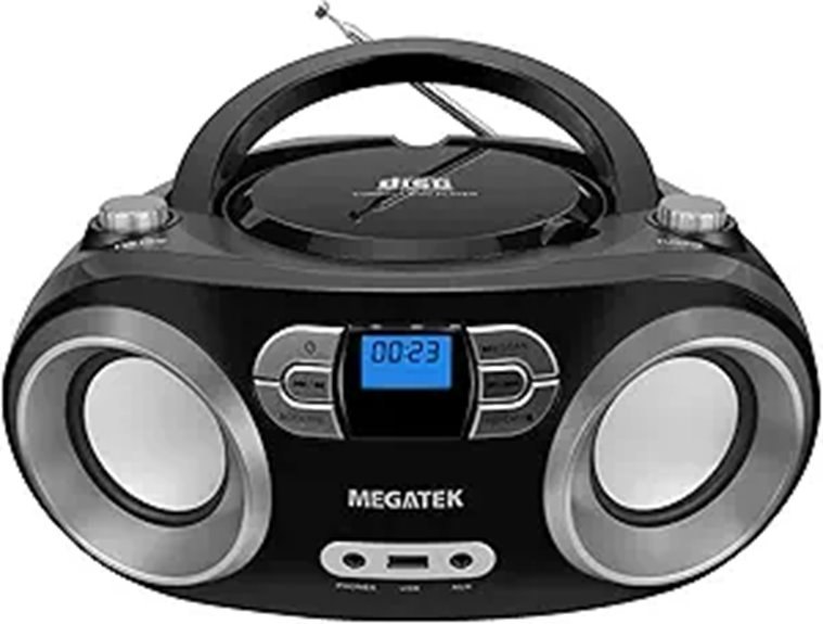MEGATEK Portable CD Player with Bluetooth and FM
