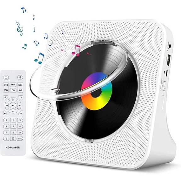 Gueray Portable Bluetooth CD Player with Radio & Speakers