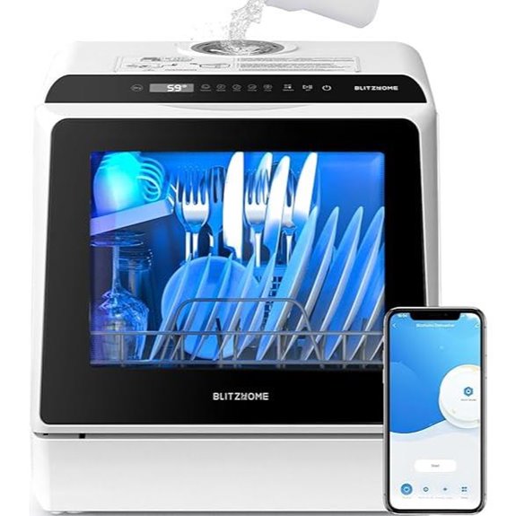 BLITZHOME Portable Countertop WiFi Dishwasher with Spray