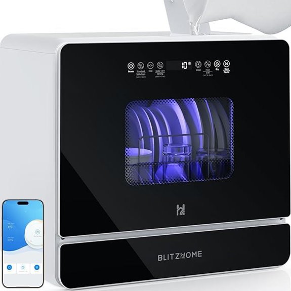 BLITZHOME Portable WiFi Dishwasher with 9 Programs