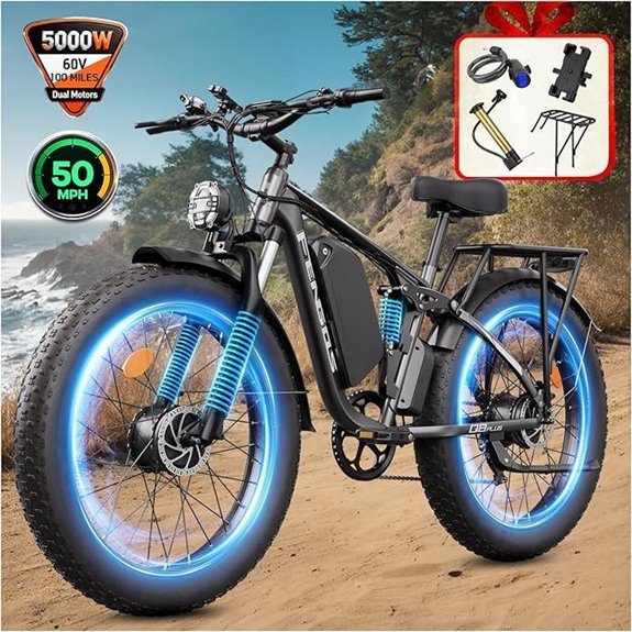 Electric Bike 5000W/4000W Peak 50MPH Dual Motor