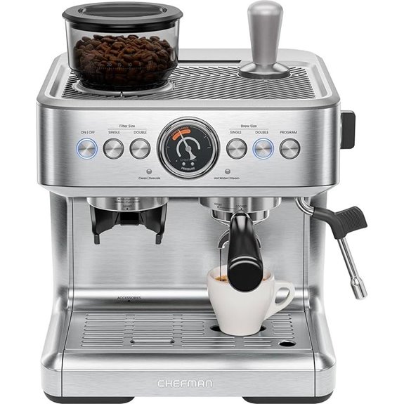 Chefman Crema Supreme Espresso Machine with Grinder