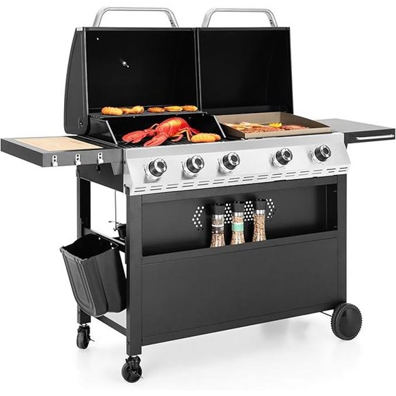 Captiva Propane Gas Griddle & BBQ Grill Combo