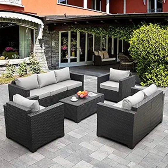 Rattaner 5-Piece Patio Sofa Set with Cushions
