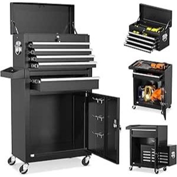 INTERGREAT Rolling Tool Chest with 5 Drawers and Lock